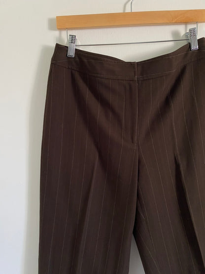 Brown Pin Stripe Trousers | 30" Waist