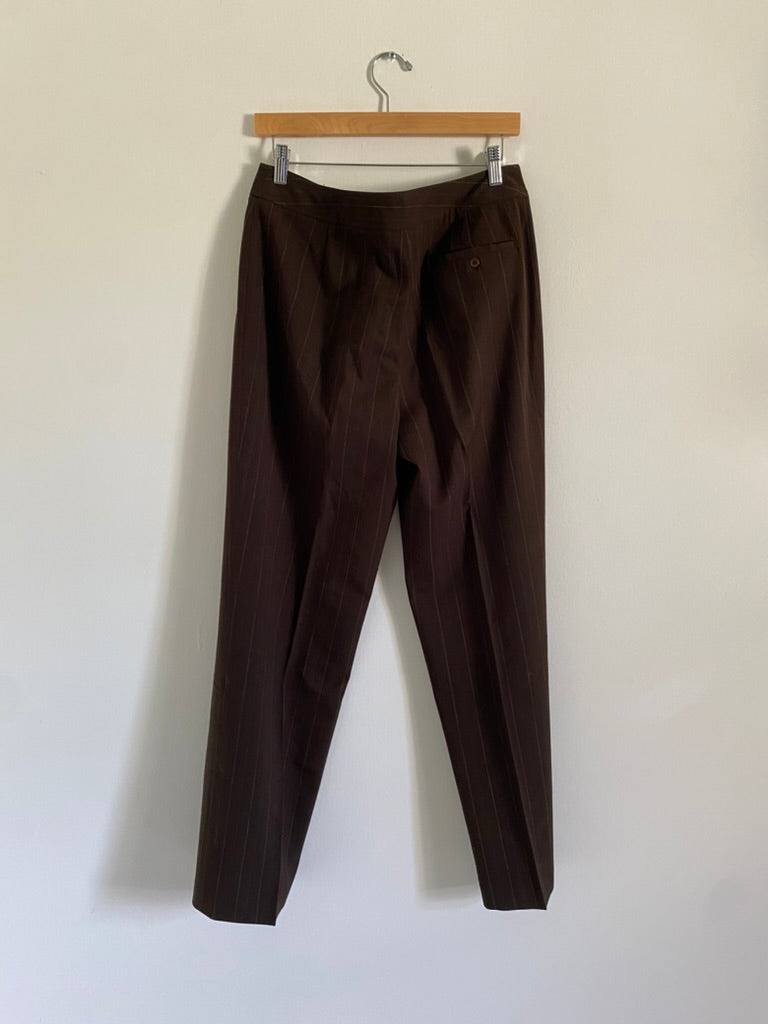 Brown Pin Stripe Trousers | 30" Waist