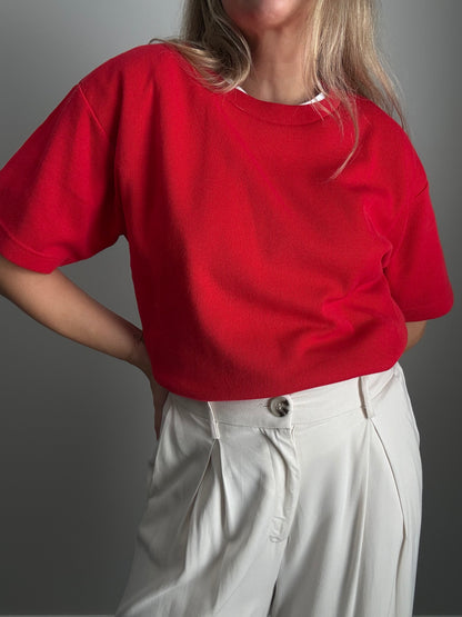 Red Cotton Blend Shirt