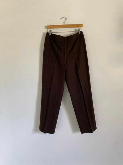 Brown Pin Stripe Trousers | 30" Waist