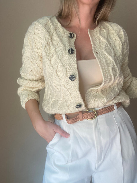 Irish Wool Knit Cardigan