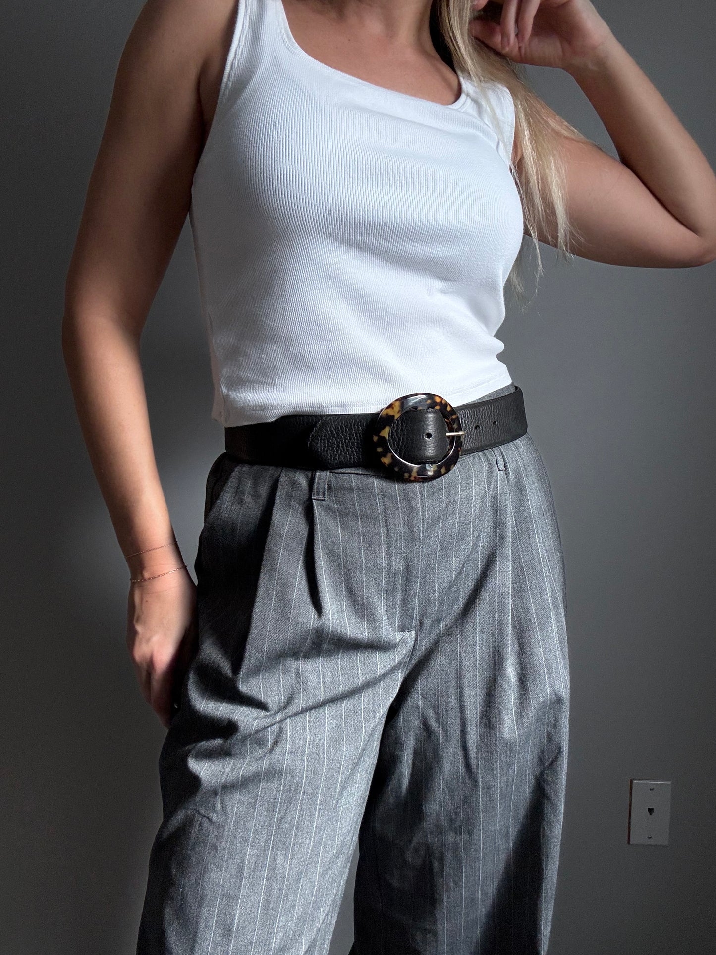 Black Leather Belt | 30"-31" Waist