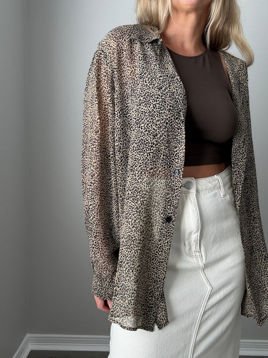 Silk Leopard Blouse