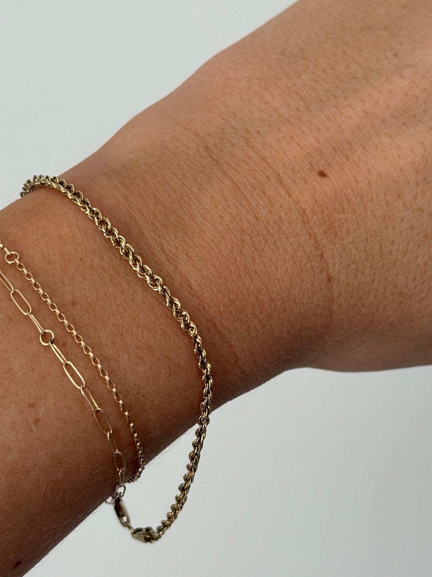 10kt Gold Rope Chain Bracelet