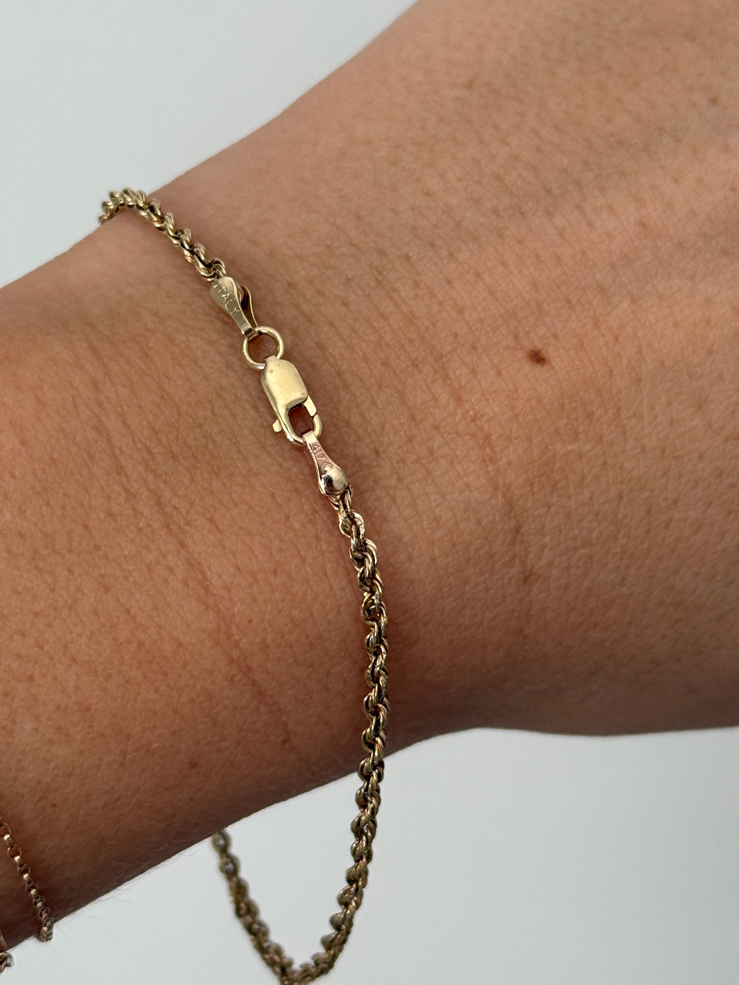 10kt Gold Rope Chain Bracelet