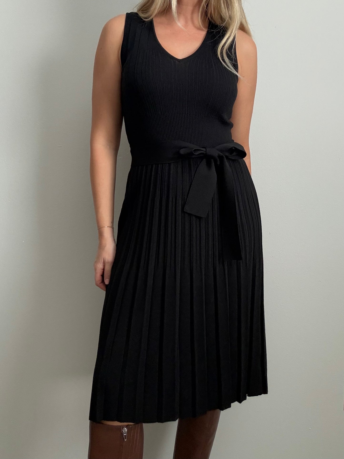 Pleated Knit Dress