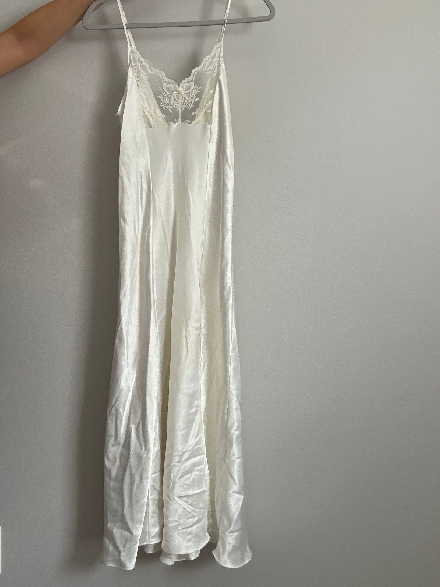 White Satin Slip Dress