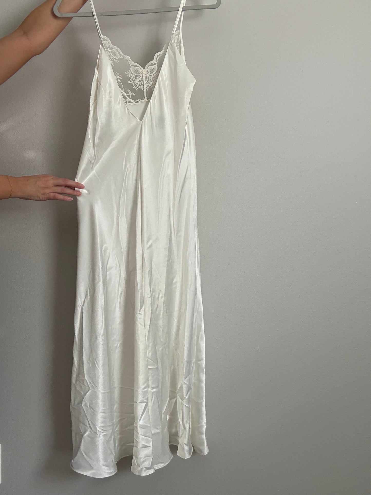 White Satin Slip Dress