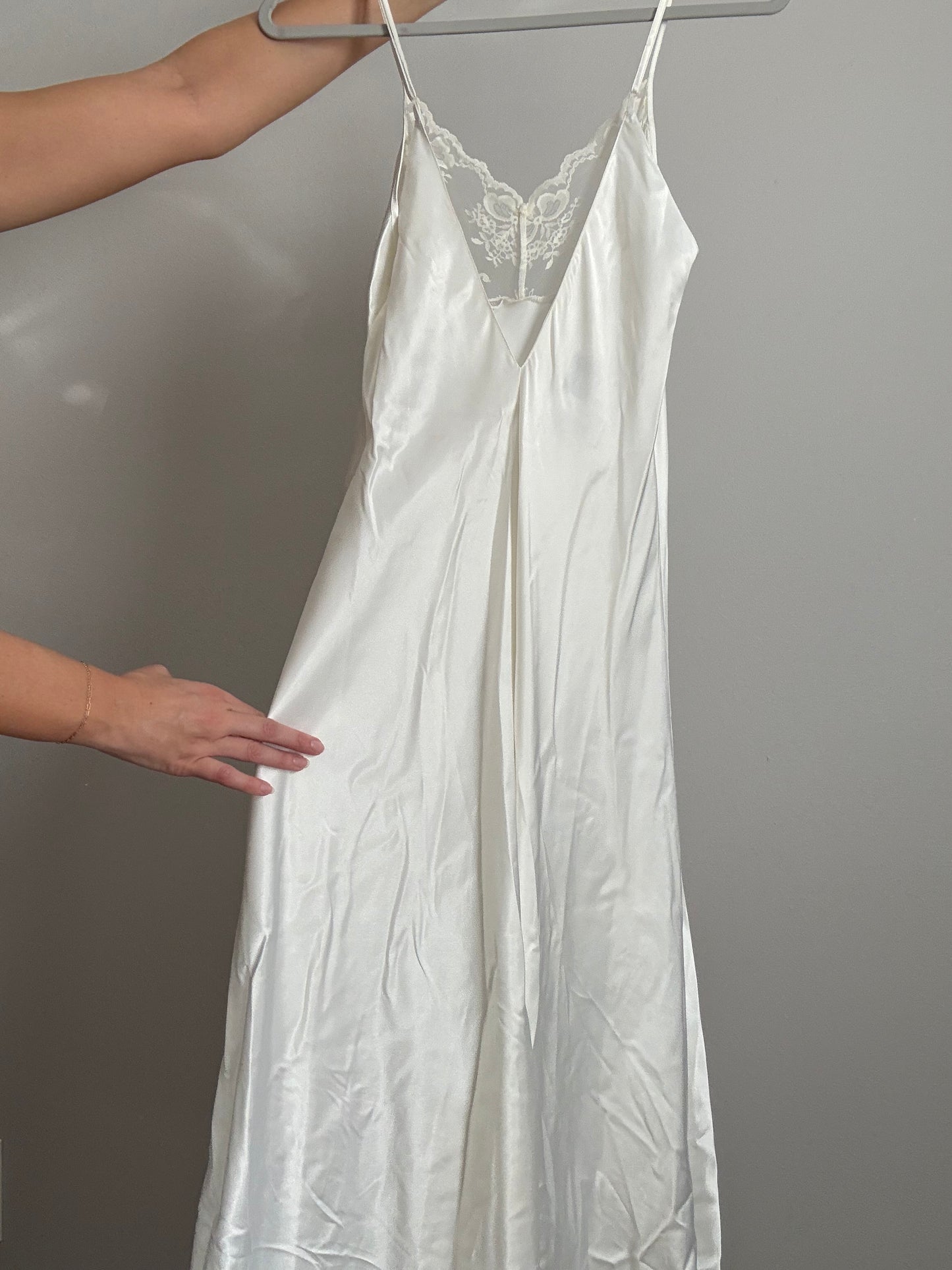 White Satin Slip Dress