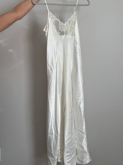 White Satin Slip Dress