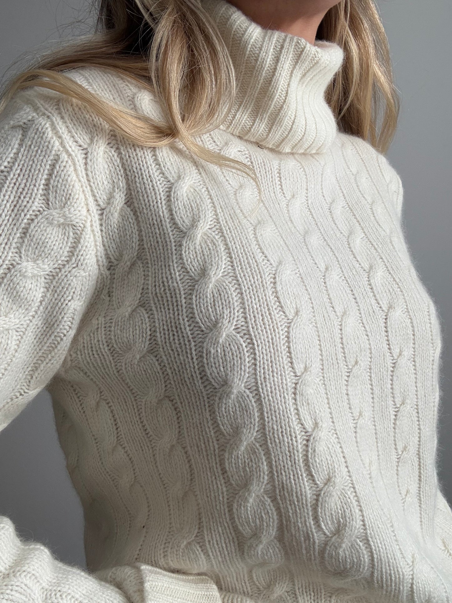 Ivory Wool Blend Turtleneck