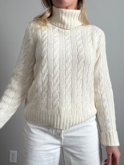 Ivory Wool Blend Turtleneck