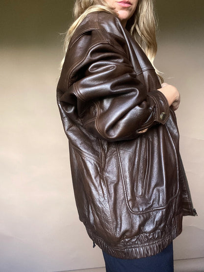 80s Brown Leather Jacket