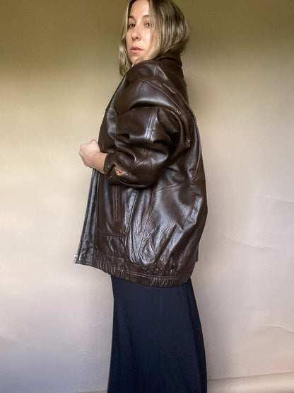 80s Brown Leather Jacket