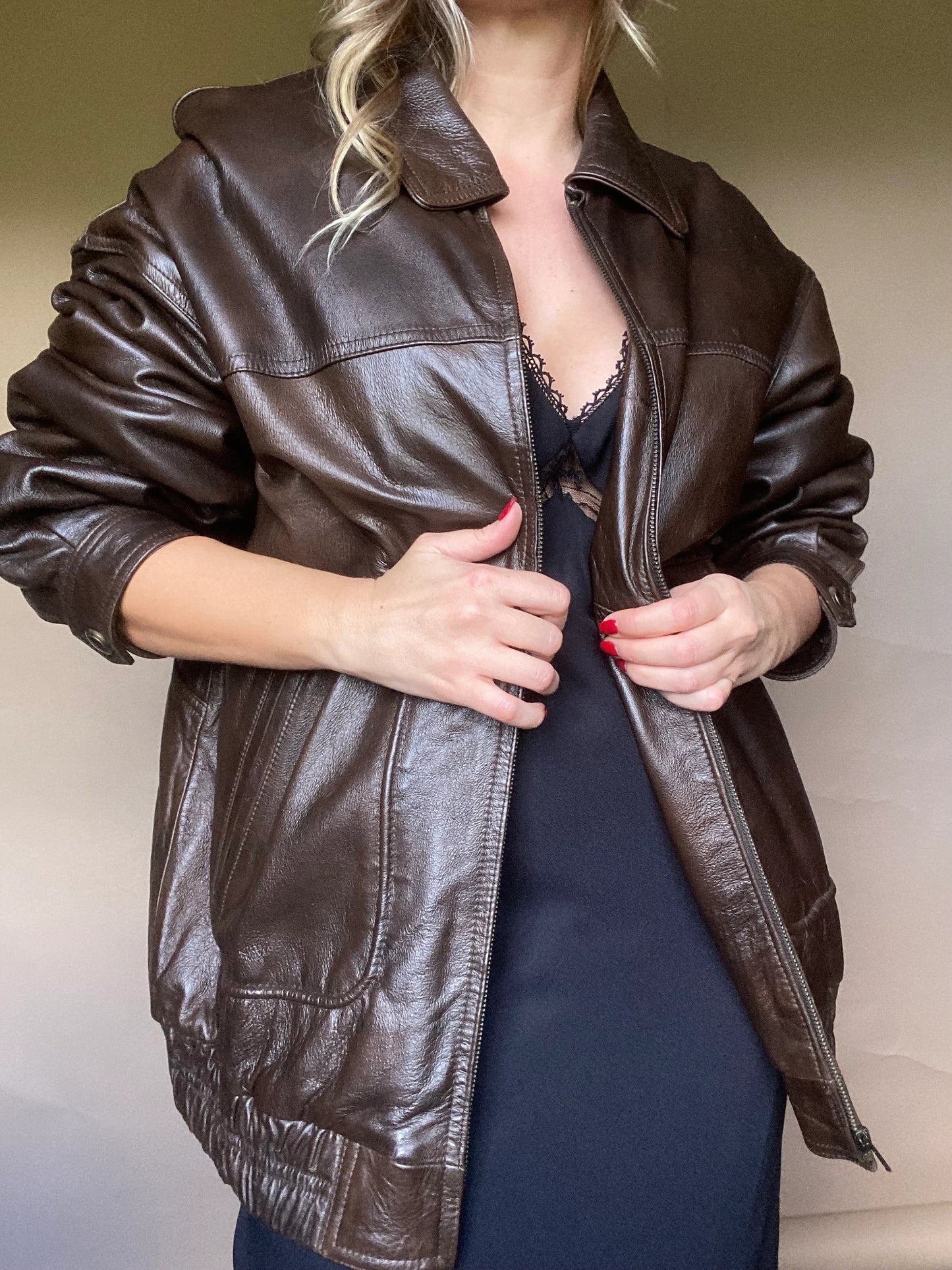 80s Brown Leather Jacket