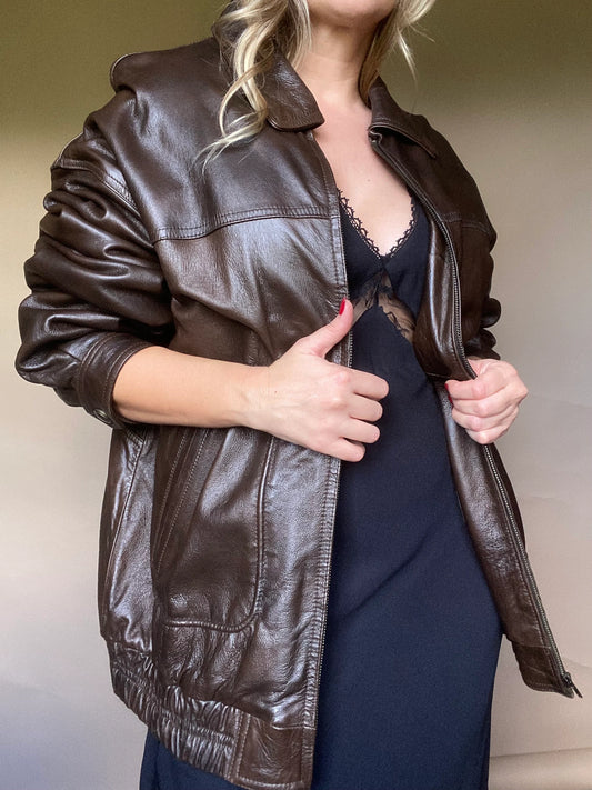 80s Brown Leather Jacket