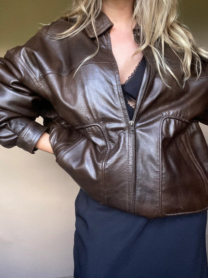 80s Brown Leather Jacket